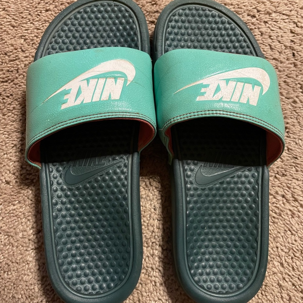 Mint/Teal Nike Slide Sandals